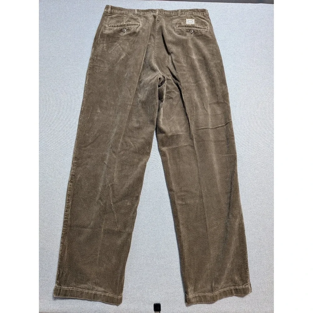Polo Ralph Lauren Cords Mens Pants Brown 36x32 VTG Corduroy Classic Pleated